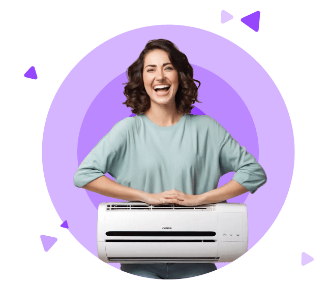 Woman With Air Conditioner