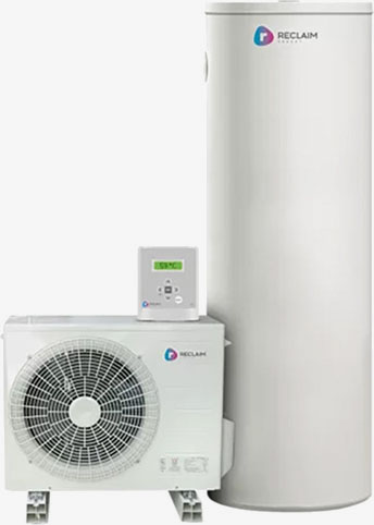 Reclaim 160L (No Wifi) Glass Lined Hot Water Heat Pump System